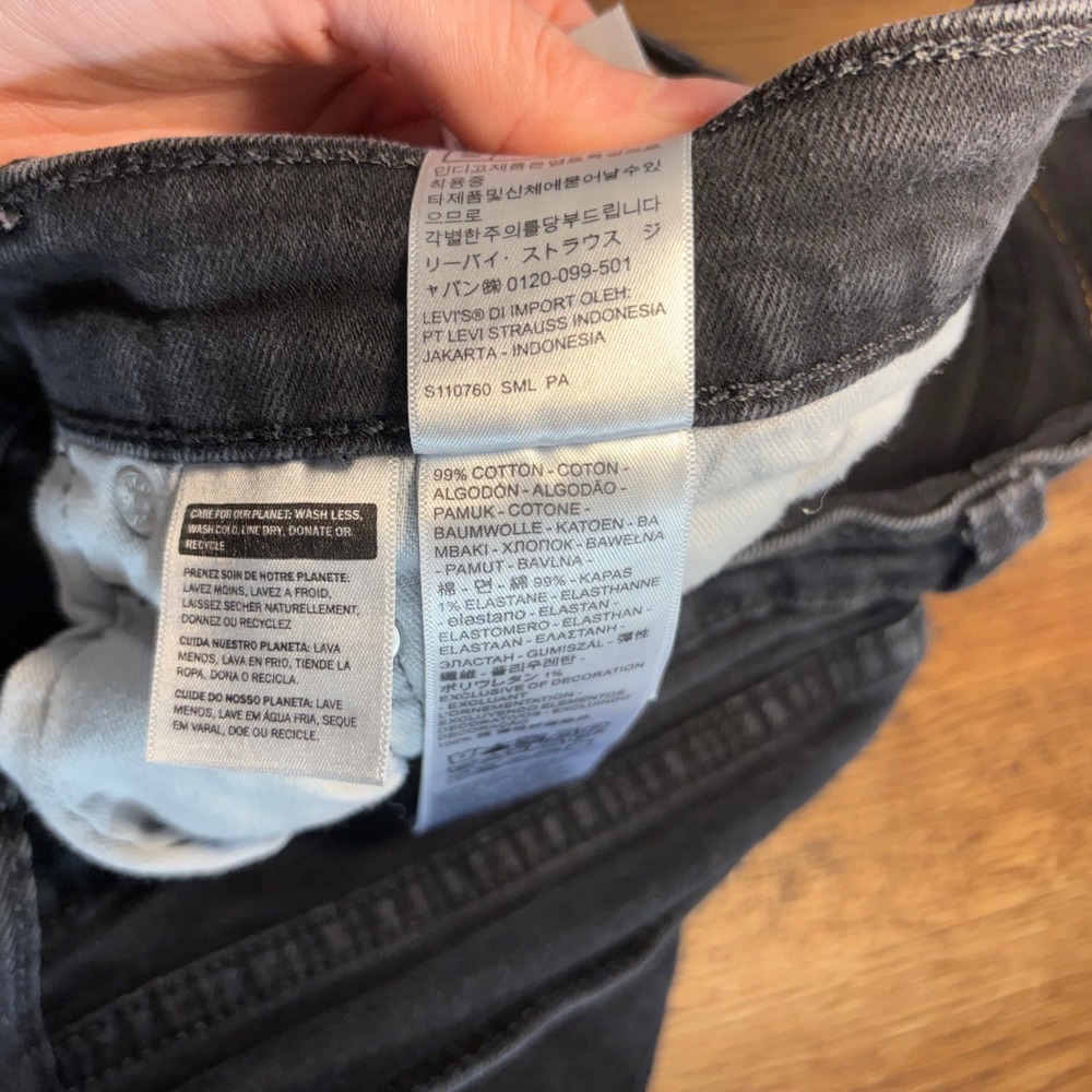 Levis 511 Slim Fit Jeans Mens 33x30 Faded Black Denim Pant Casual Stretch skater - Picture 8 of 11